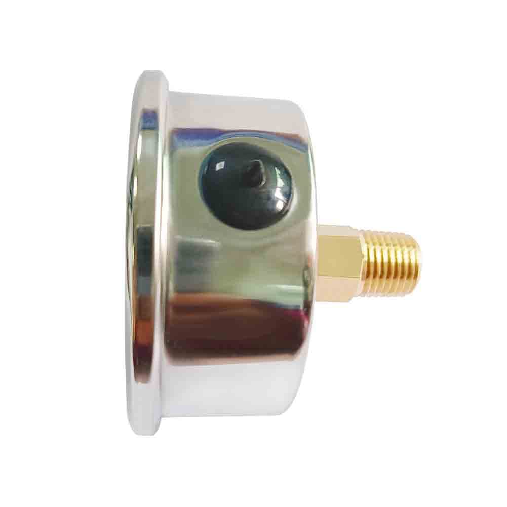 Pressure Gauge 1/4" NPT 0-100Psi Glycerin Filled 2 1/2 inch Dial 304 Stainless Steel Case Center Back Mount