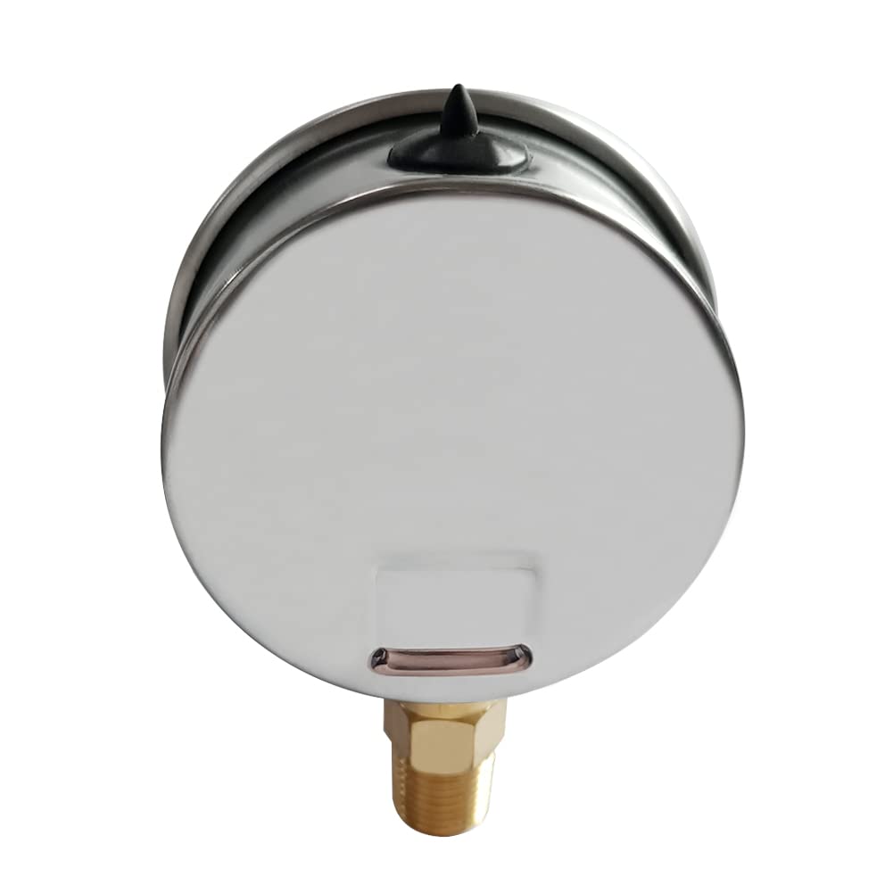 2-1/2" Dial 1/4" NPT 0~100Psi 304 Stainless Steel Glycerin Filled Pressure Gauge Bottom Mount