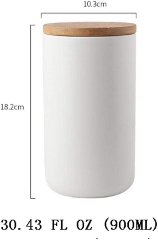 YYW Ceramic Food Storage Jar Containers Kitchen Canisters with Airtight Seal Lid for Coffee Beans Sugar Spices (Large White)