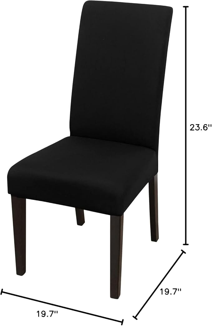 JQinHome Dining Chair Covers Dining Room Chair Slipcovers, High Stretch Removable Washable Parsons Chair Slipcover for Home Party Hotel Wedding Ceremony (Black)