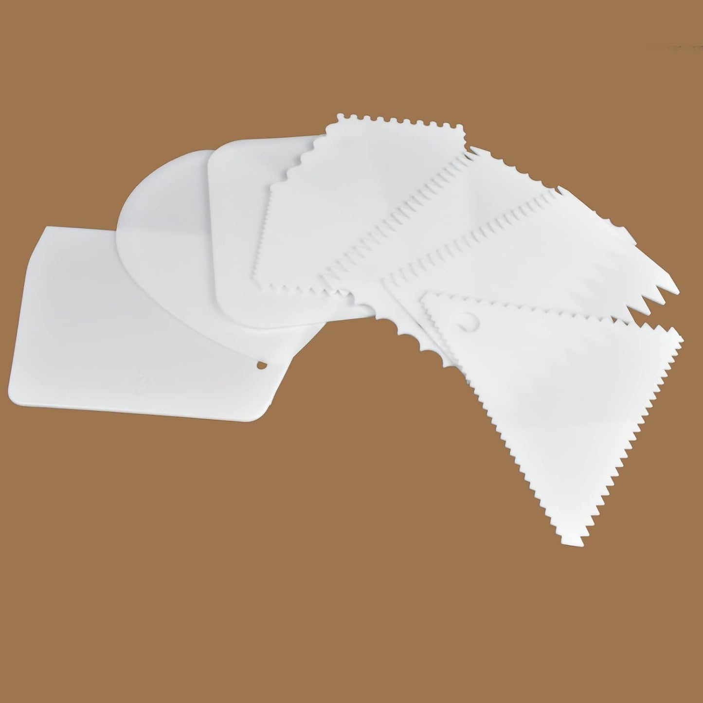 Cake Scraper Cake Decorating Tools, 7 Pcs Dough Scraper Bowl Scraper Cutters Flexible Cake Icing Smoother for Cake Bread Dough Multipurpose Food