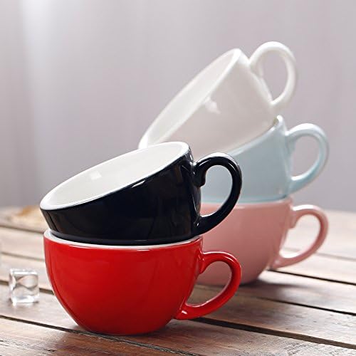 Double Espresso Coffee Cup and Saucer Free Pour Coffee or Small Cappuccino, New Bone China for Coffee Shop and Barista (Glossy Light Blue, 5 oz)