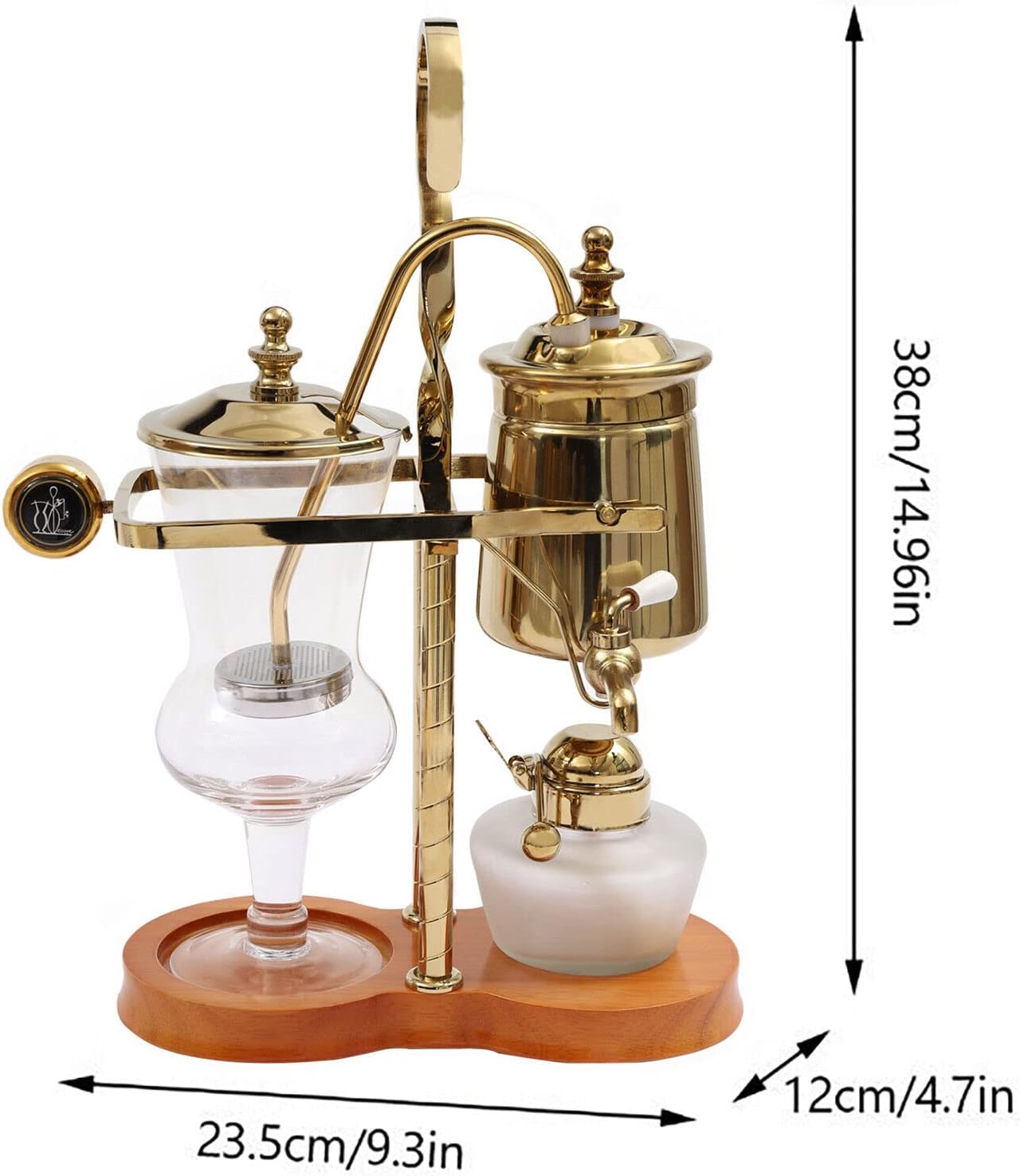 LYNICESHOP Belgian Coffee Pot, Gold Belgium Royal Family Balance Syphon Coffee Tea Pot Maker Coffee Machine Set Belgium Luxury Royal Family Balance Syphon Siphon Coffee Maker