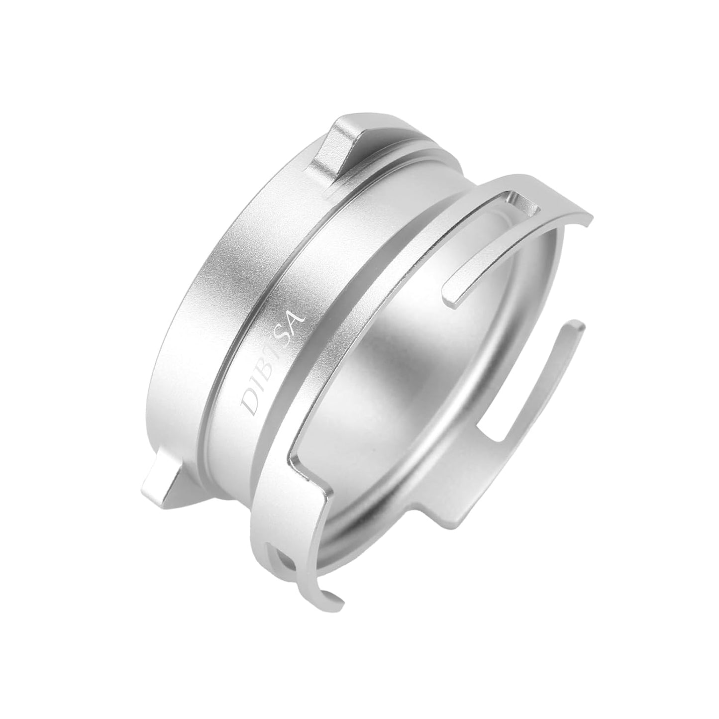 DIBTSA Espresso Dosing Funnel Compatible with Barsetto, Calphalon Temp IQ 58mm Portafilter, Aluminum Alloy, Silver