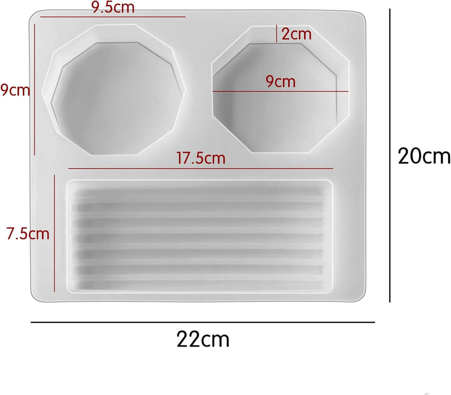 2 Pack Silicone Deep Coaster Molds - Round & Rectangle, 3D & Resin Casting, Craft Supplies - Tray Casting Table Decoration Mold