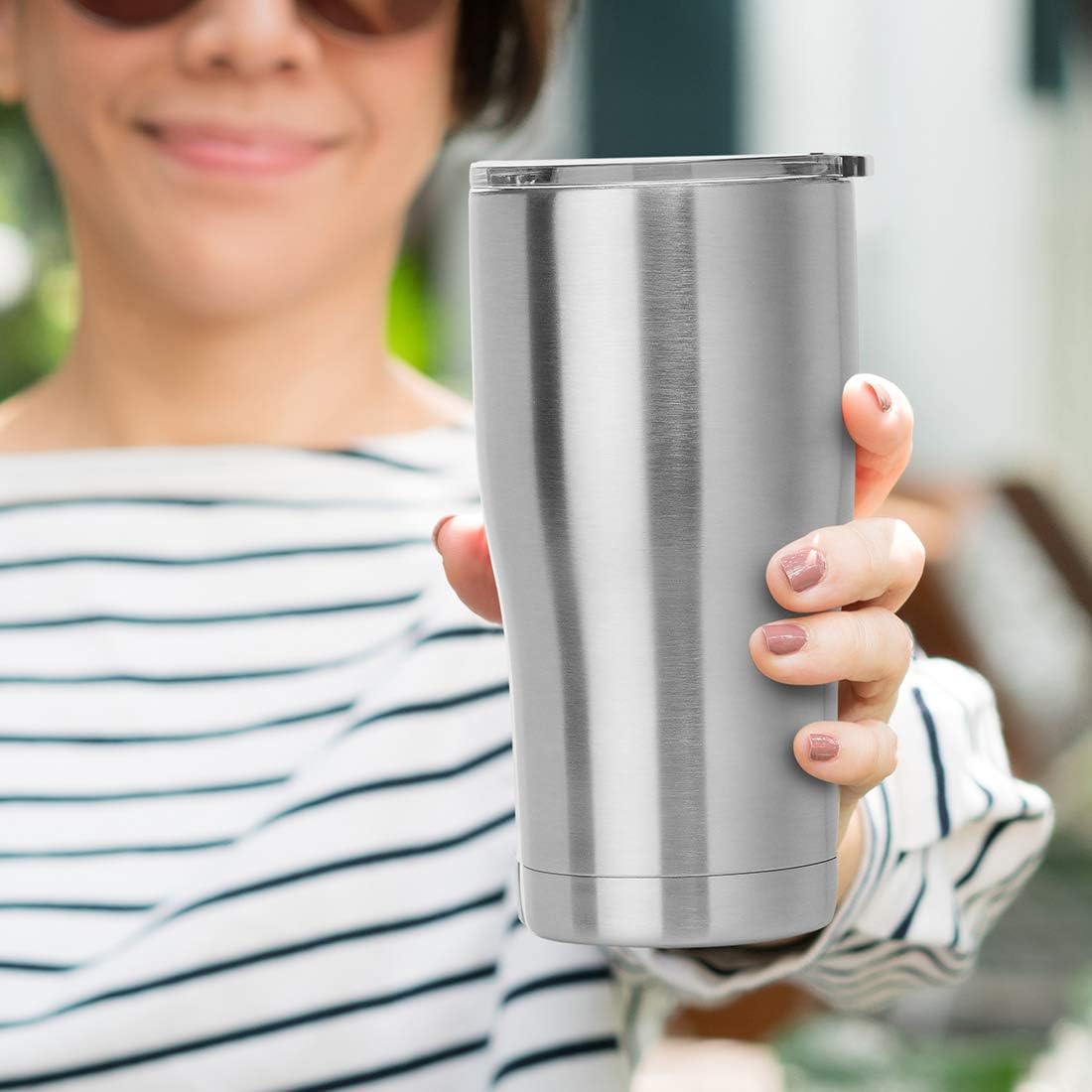 DOMICARE 20oz Tumbler with Lid Stainless Steel Tumblers Bulk, Double Wall Vacuum Insulated Coffee Travel Mug, 4 Pack Stainless Steel