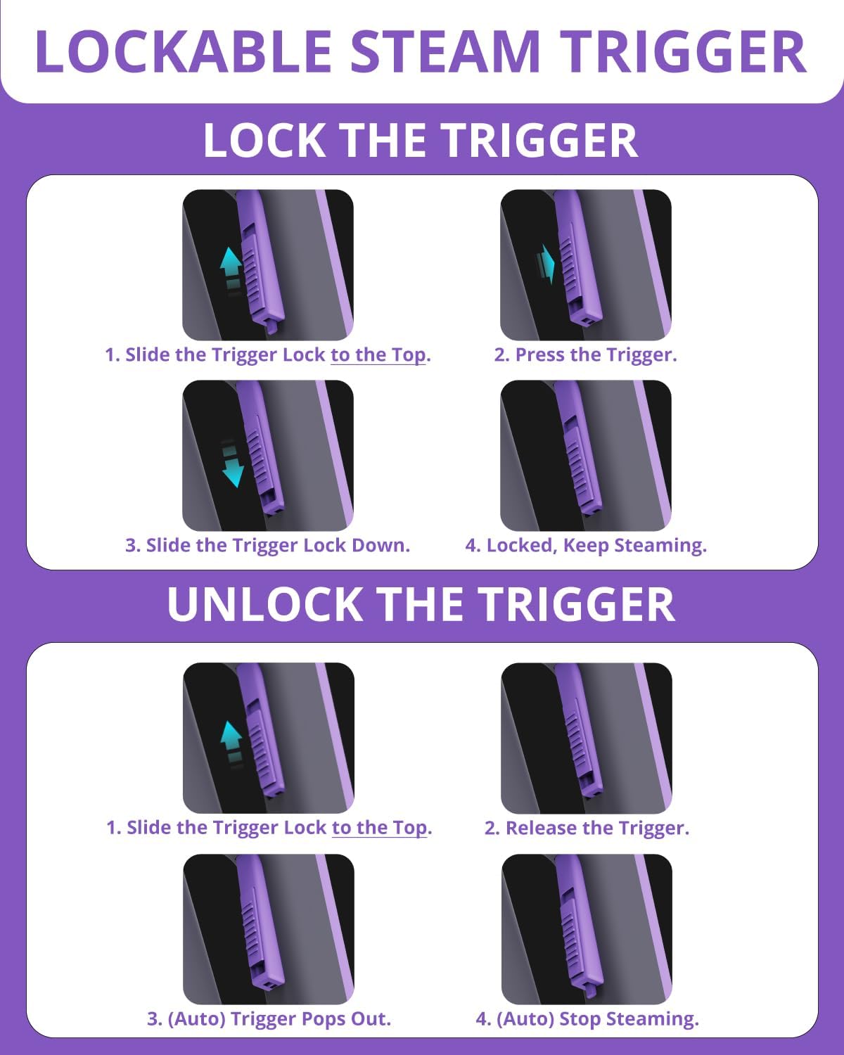 Steam Cleaner Handheld: 1200W Fast 10-Sec Heat-Up-750mL (25oz) Tank-No Cooling-Refill Anytime-Lockable Steam Trigger-14-Piece Kit Hand Held Steamer for Home Car Grout Tile Cleaning Grey