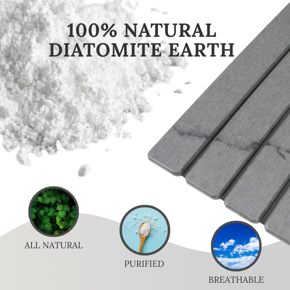 Large Stone Dish Drying Mat for Kitchen Counter 23.5”x 15.25” – Elegant Marbled-Inspired Surface Quick-Dry Absorbent Diatomaceous Earth - Multi-Use & Kitchen Mat for Dishes & Bottle Cups (Dark Gray)