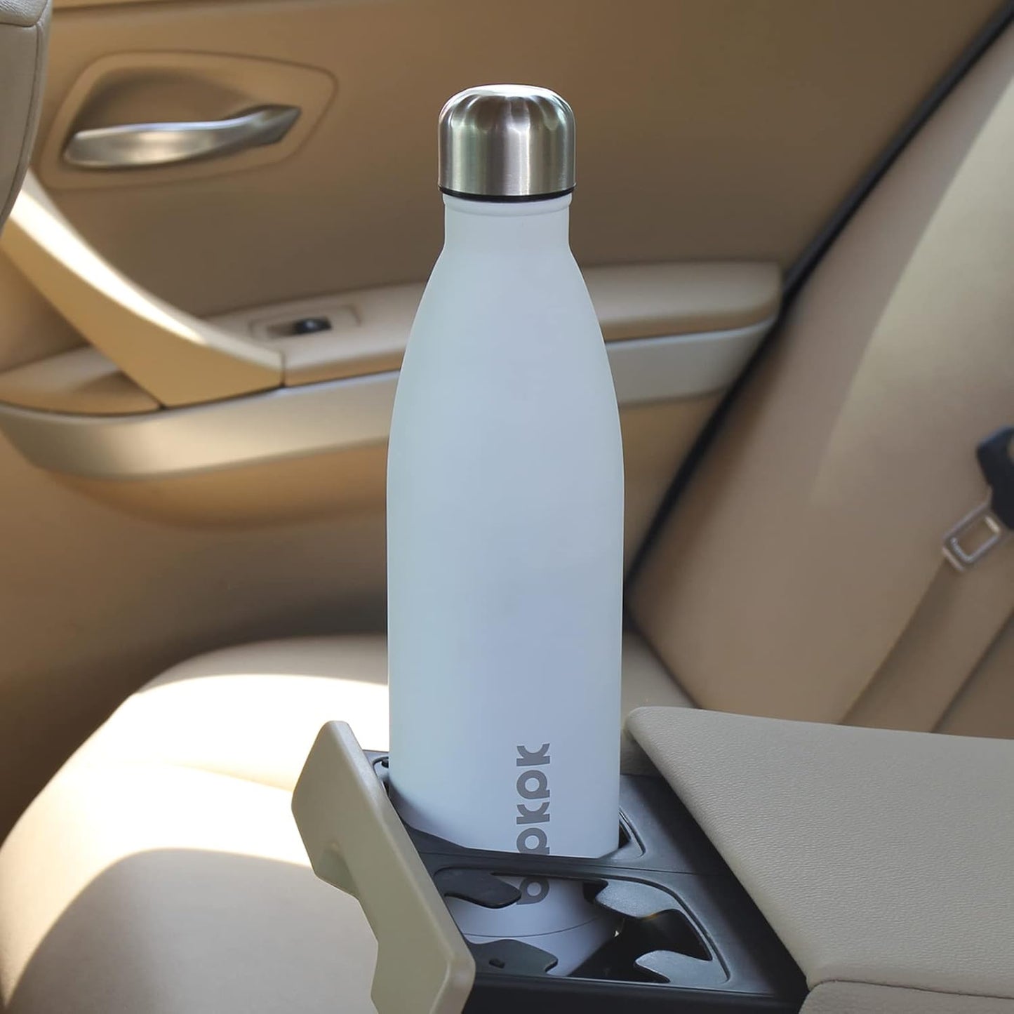 BJPKPK 25oz Insulated Stainless Steel Water Bottles,Sports Water Bottles Keep Cold for 24 Hours and Hot for 12 Hours,Orange Cap