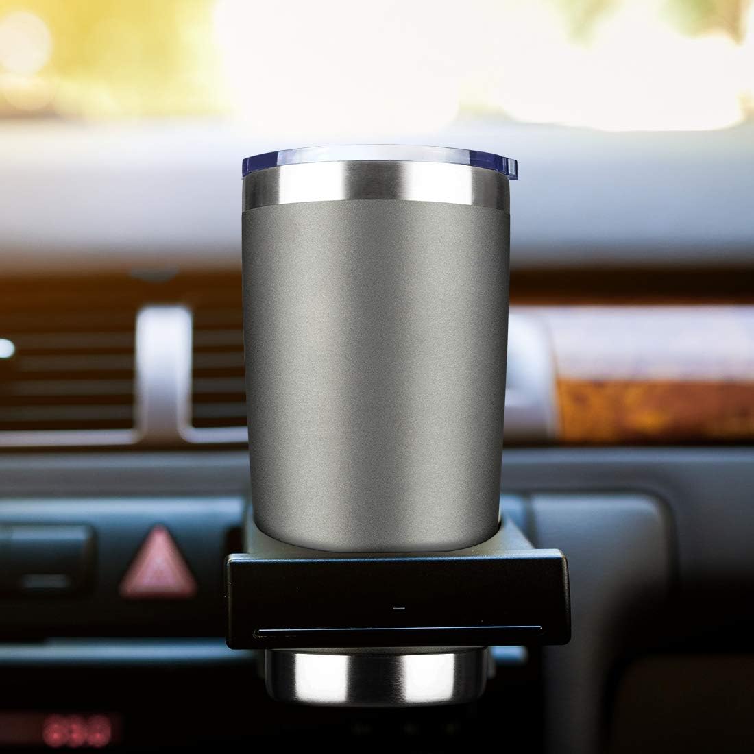 20oz Tumbler Bulk Stainless Steel Vacuum Insulated Tumblers with Lid Double Wall Travel Mug, Durable Powder Coated Coffee Cup, Suitable for Ice Drinks and Hot Beverage (Gray 6pack)