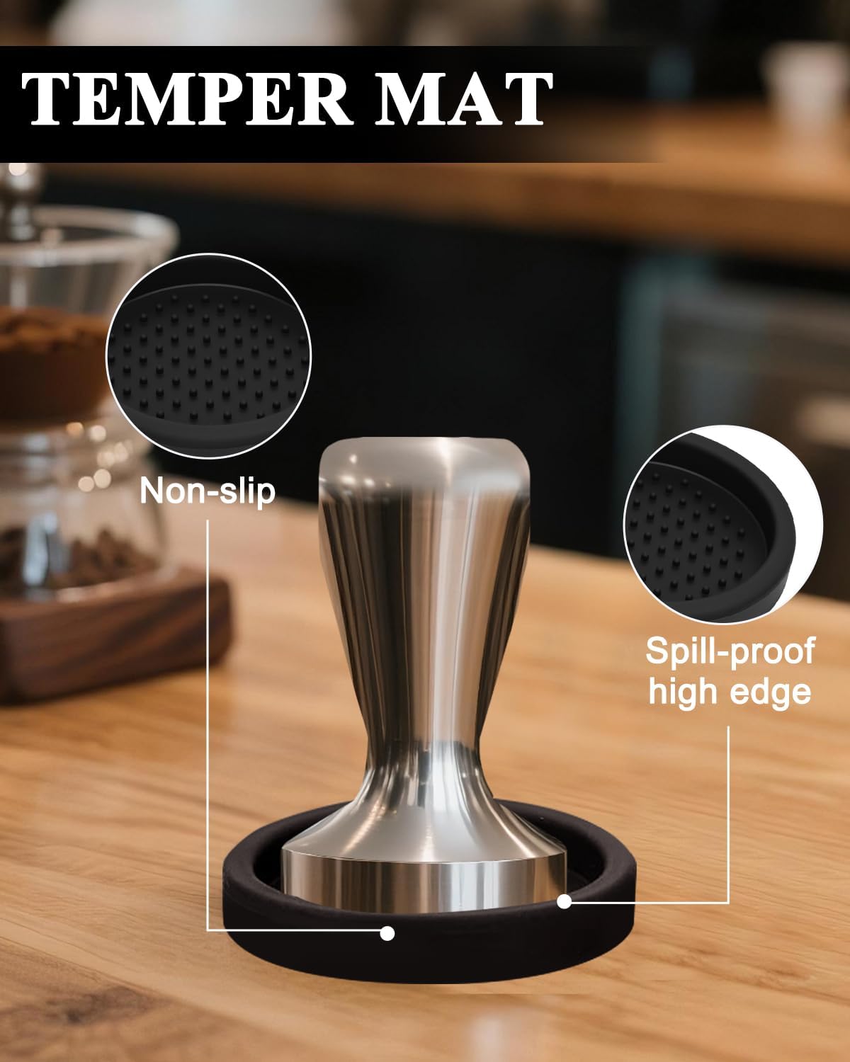 51mm Espresso Accessories Kit, Coffee Distributor and Tamper Leveler, WDT Tool and Dosing Funnel Set, Puck Screen & Tamper Mat,Fits 51 mm Espresso Machines and Portafilters