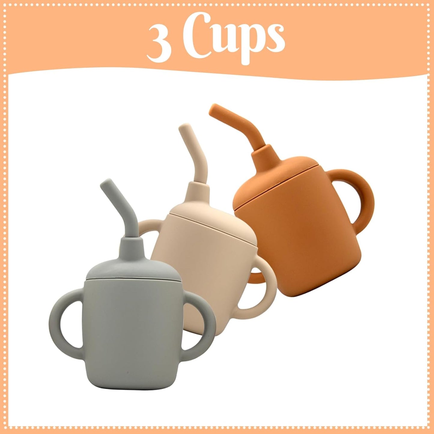 Silicone Baby Feeding Set 21 Pcs, Led Weaning Supplies, Baby Feeding EatincSupplies Set BPA Free, Essentialsfor Newborn Gift Walnut Color, Beige, Smoky Gray