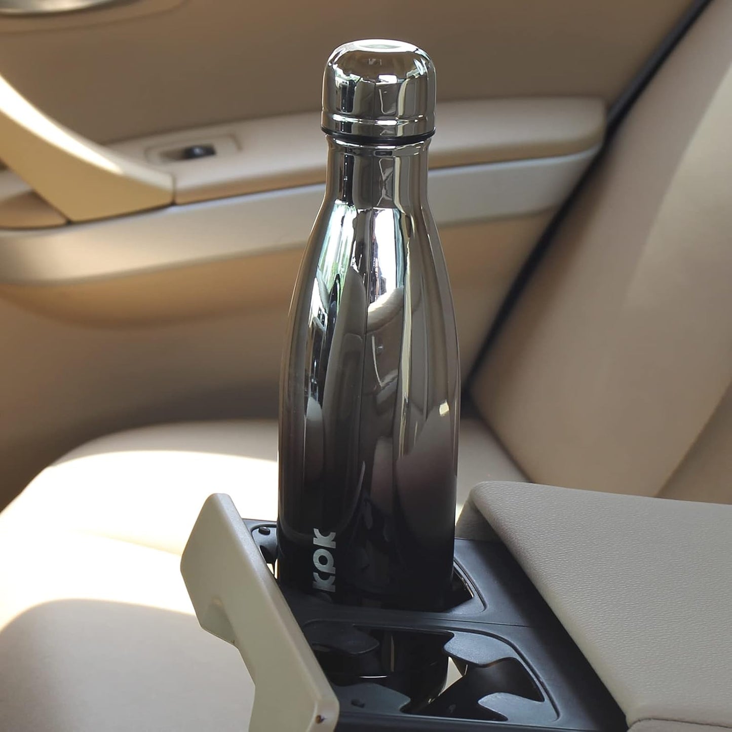 BJPKPK Stainless Steel Water Bottles 17oz Insulated Water Bottle Keep Cold And Hot, Shining Rose Gold