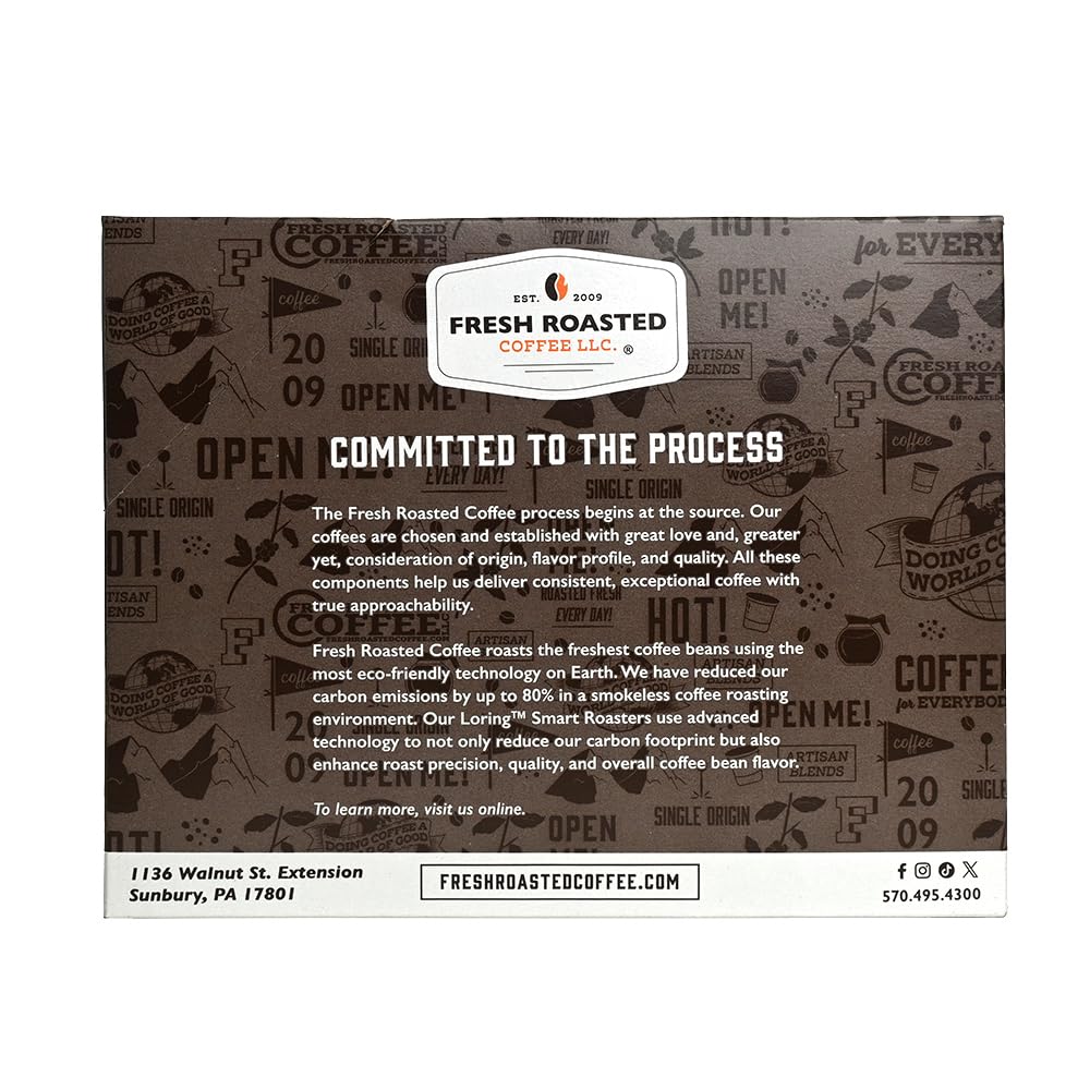 Fresh Roasted Coffee, Mocha Java, Medium Roast, 72 Pods for K Cup Brewers