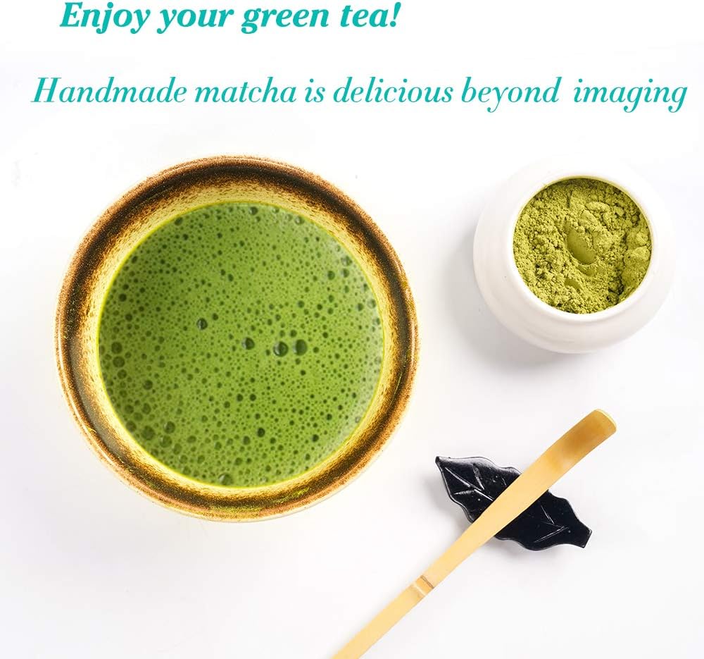 Bamboo Matcha Whisk and Bowl Set - Authentic Matcha Kit for Traditional Tea, 9 Pcs