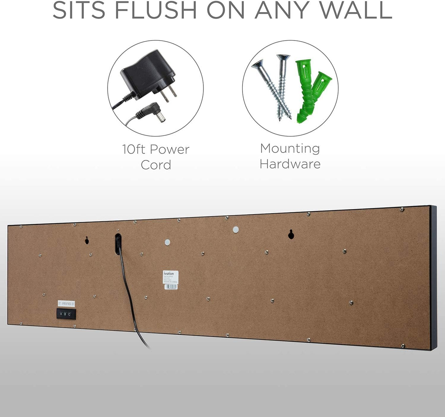 Ivation Huge Oversized 48" Large Digital LED Clock | Big Digital Clock w/Multi-Function Display – Stopwatch, Timer, Alarms, Temp & Date | 6 Brightness Levels, Time Memory & Remote (Red)