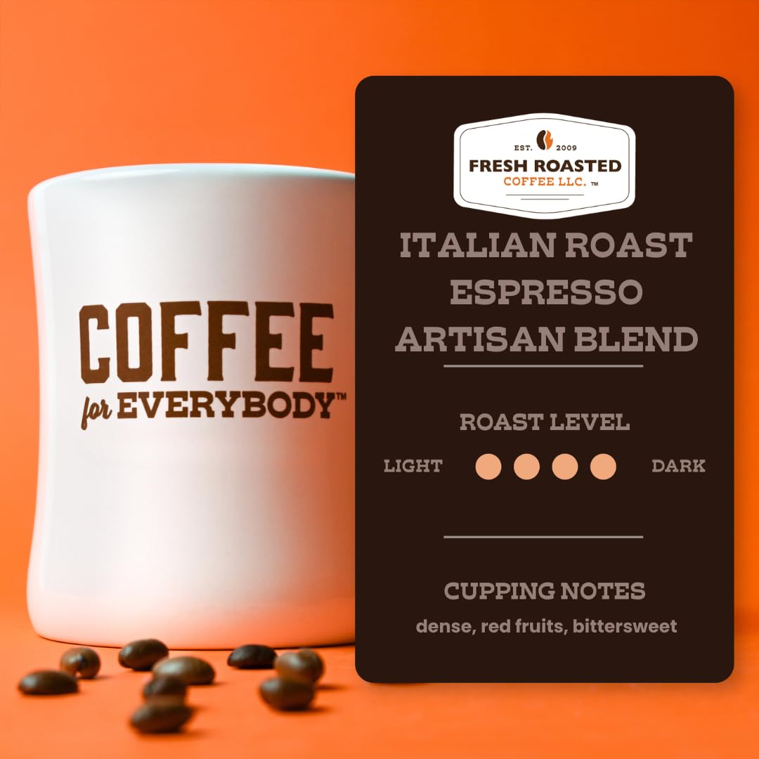 Fresh Roasted Coffee, Italian Roast, 2 lb (32 oz), Dark, Kosher, Whole Bean