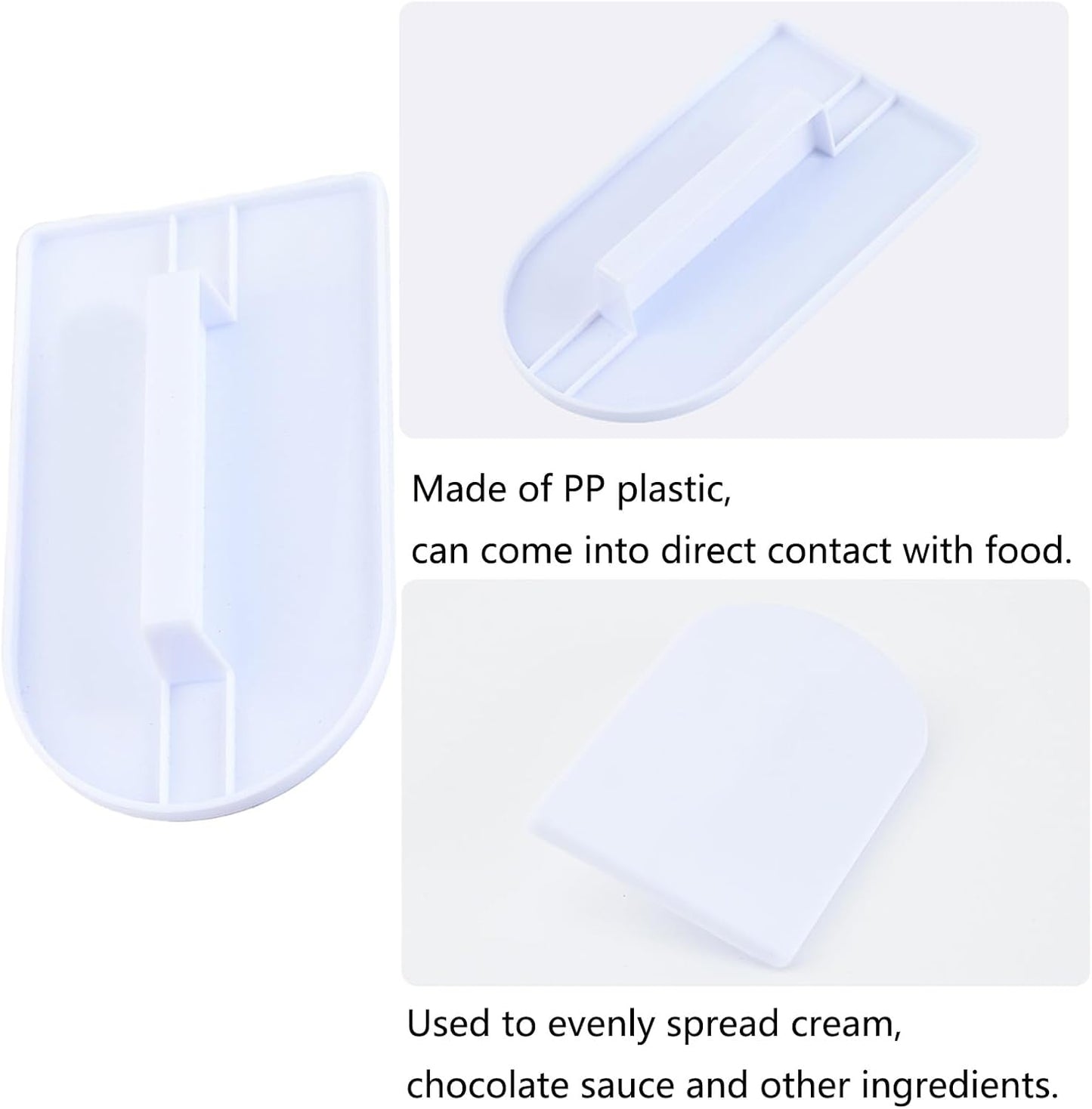 2 PCS Fondant Smoothing,Cake Decoration Icing Smoother, Paddle Fondant Polisher Finisher Sugarcraft Cups,fondant paddle,White,14.5 x 8 cm/5.7" x 3.1"