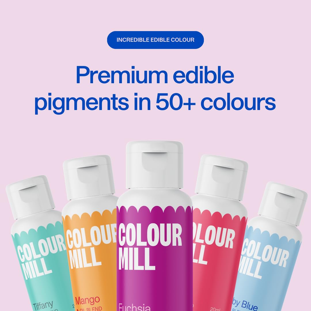 Colour Mill Oil-Based Food Coloring, 20 Milliliters Each of 6 Colors: Baby Pink, Candy, Hot Pink, Raspberry, Red and Rose - Valentine's Set