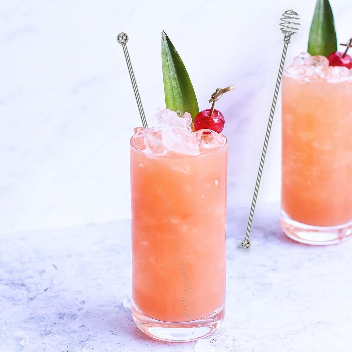 Coffee Stir Sticks,BURLIHOME Stainless Steel Swizzle Sticks 4Pcs Reusable Beverage Stirrers with Honey Shape