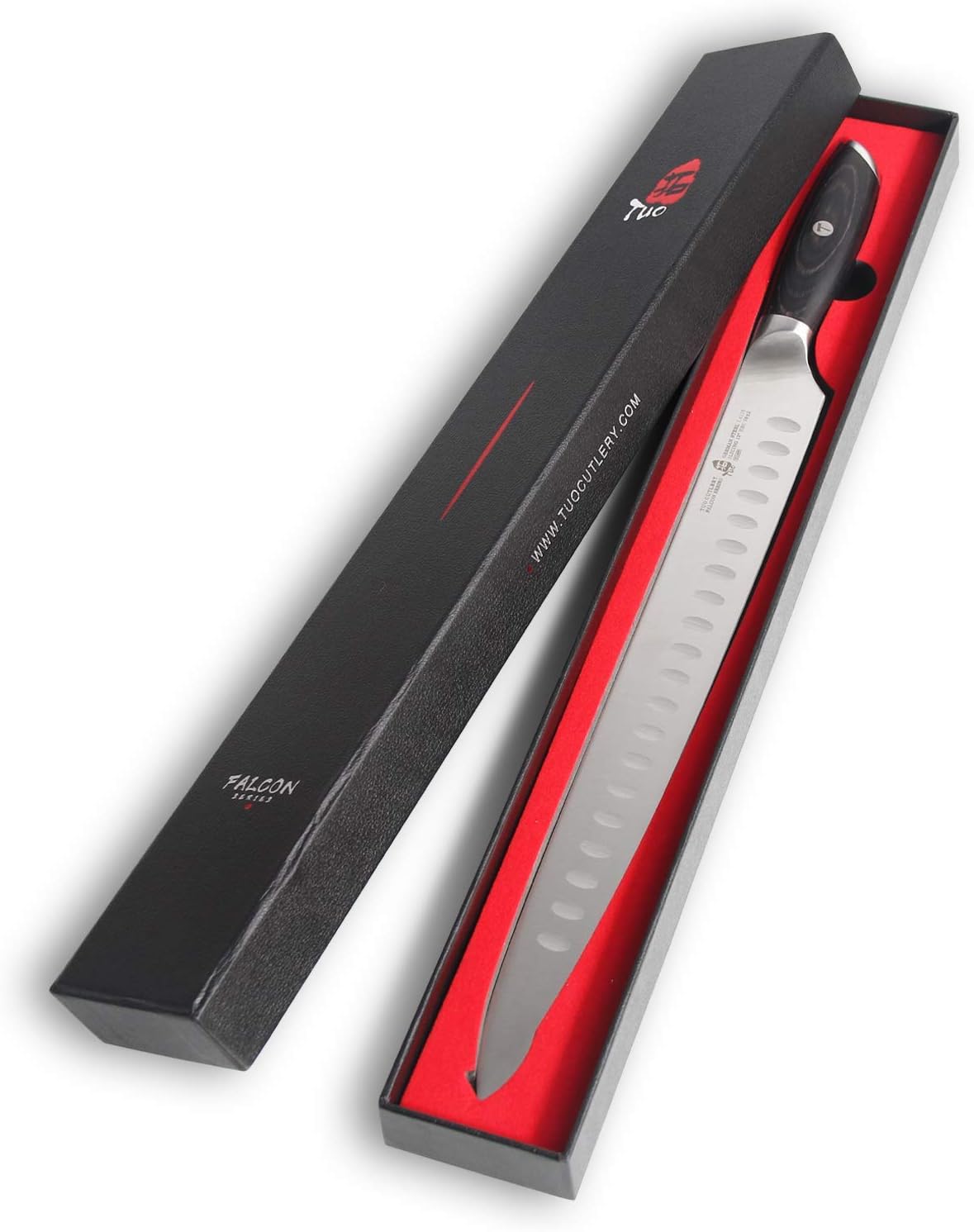 TUO Turkey Brisket Knife, 12 Inch Slicing Knife, High Carbon 1.4116 German Steel, Ergonomic Pakkawood Handle with Gift Packaging - Falcon Series