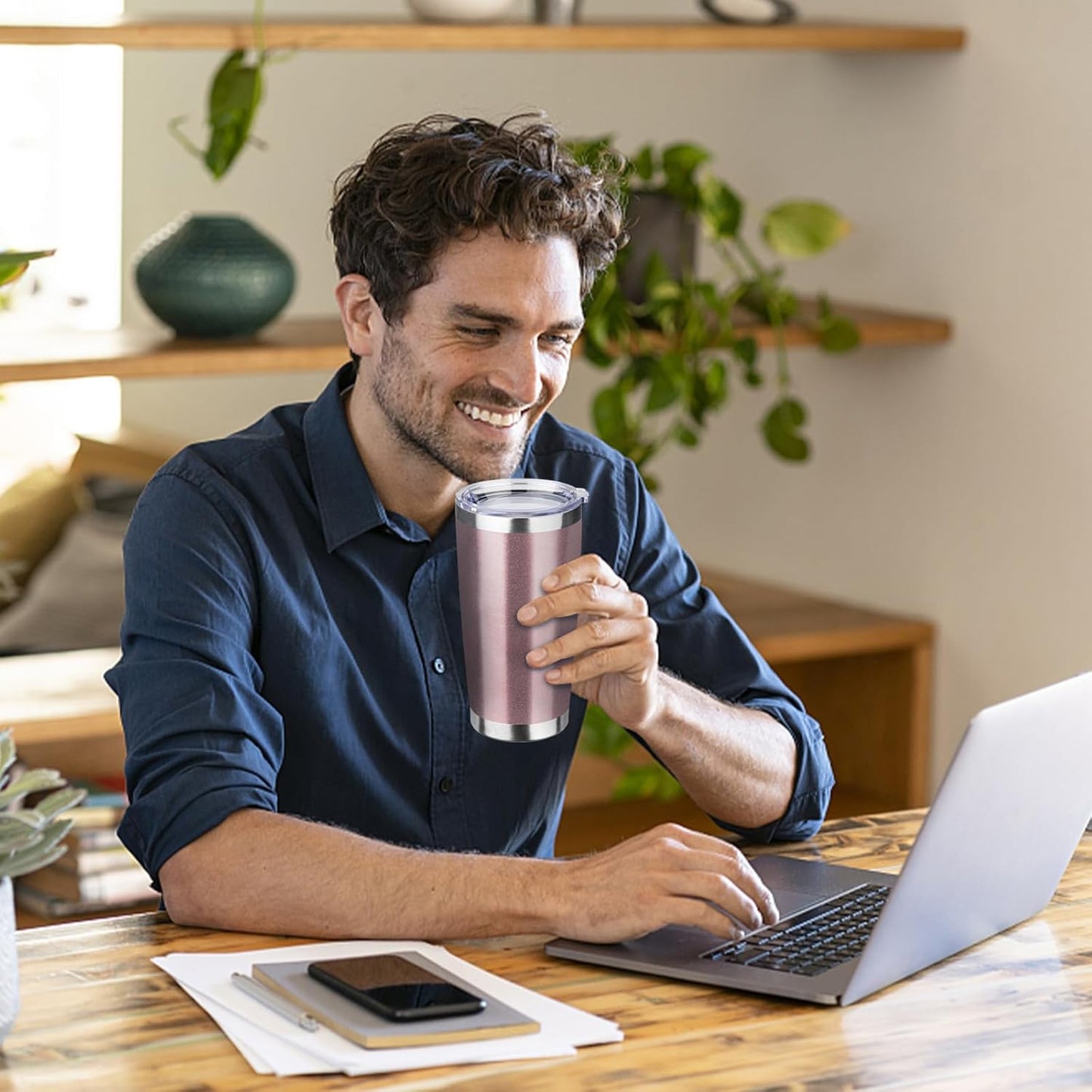 StarSpeed 20oz 8 pack Insulated Tumblers with Lid Stainless Steel Double Wall Tumbler Travel Coffee Cups Powder Coated Tapered Metal Thermal Mug Indoor Outdoor for Hot and Cold Drinks