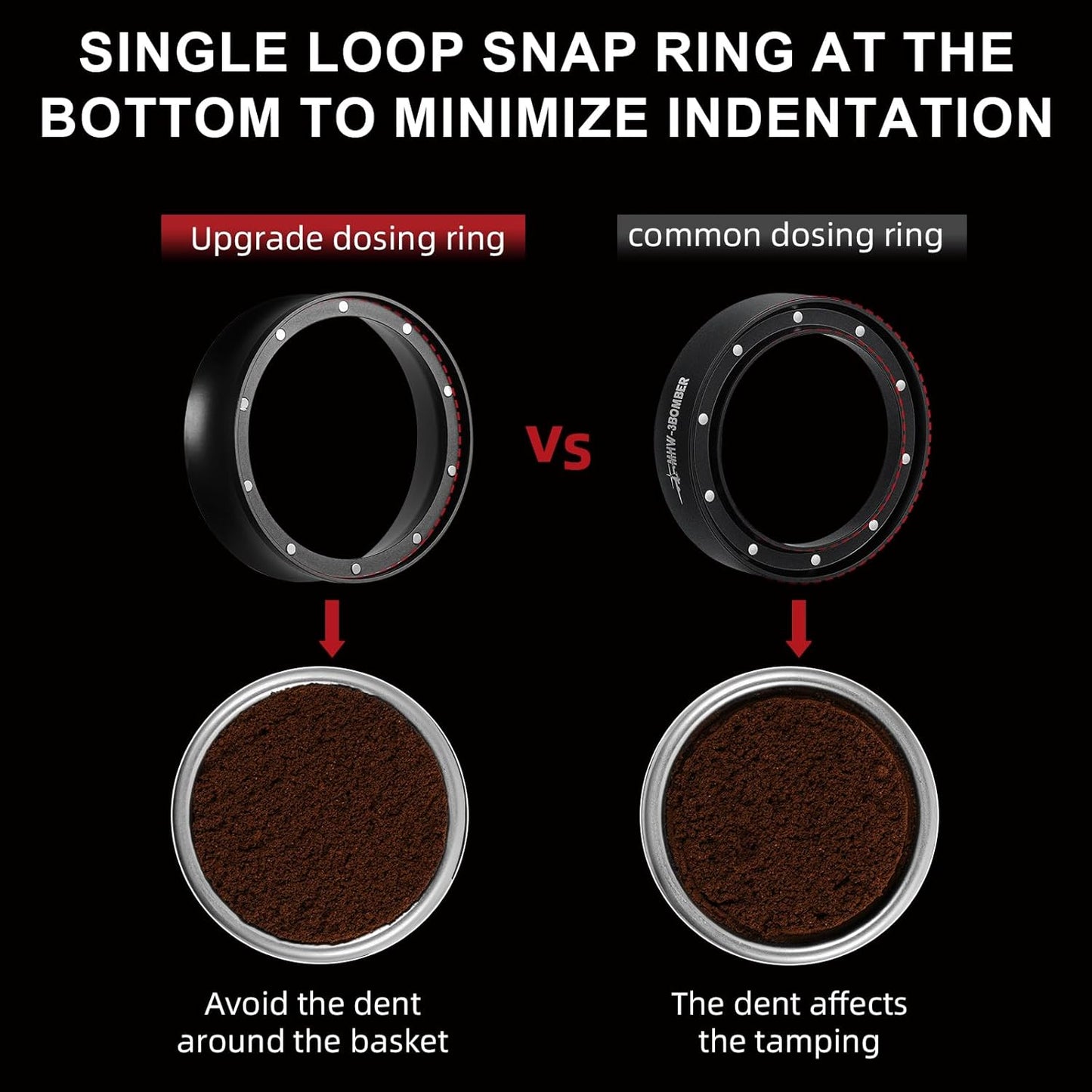 MHW-3BOMBER 51mm Espresso Dosing Funnel & Puck Screen Set, Magnetic Dosing Rring & Reusable Filter kit Compatible with 51mm Bottomless Portafilter, Coffee Dosing Ring with Eppresso Puck DR7015-OS