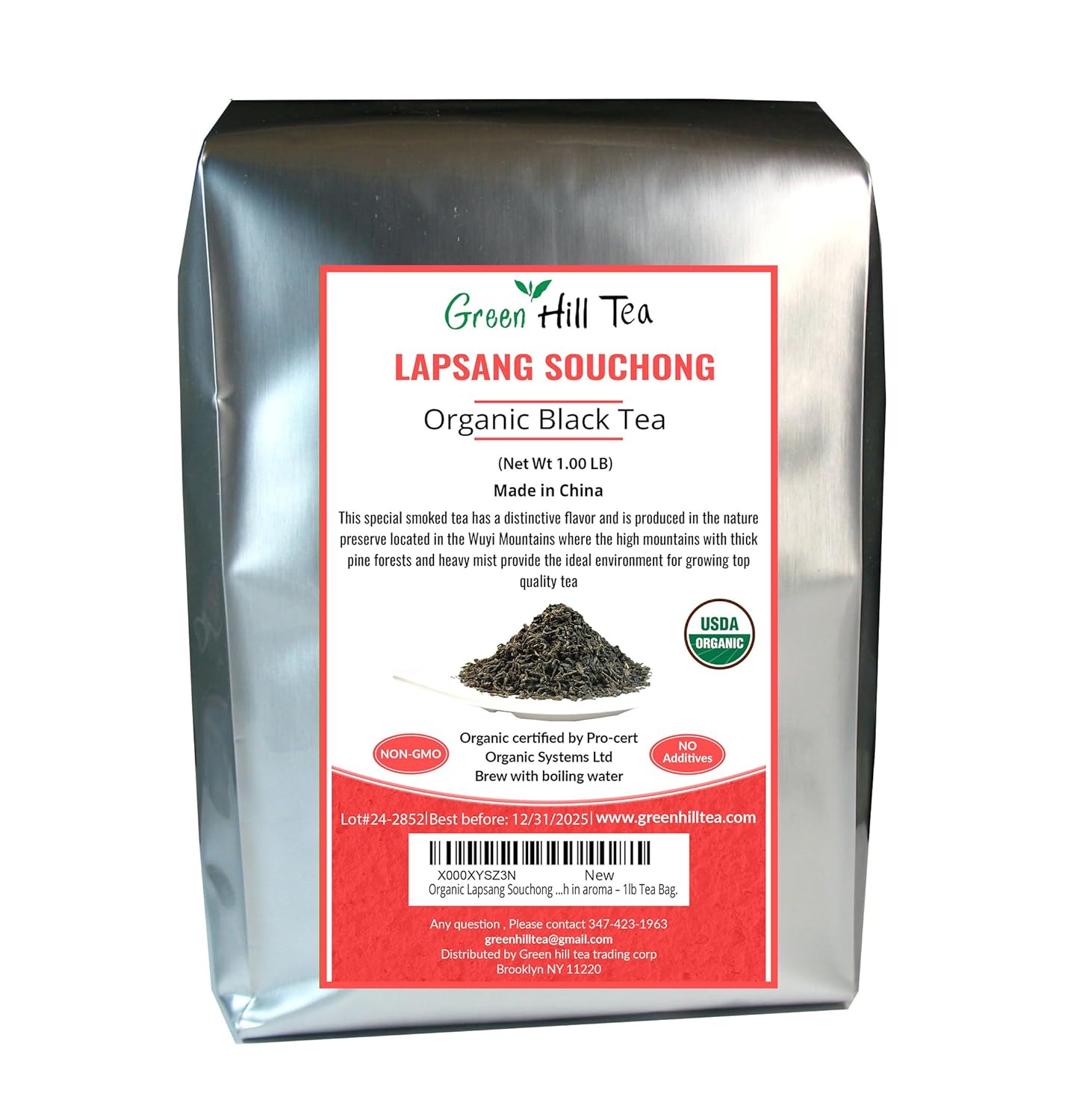 Organic Lapsang Souchong Tea, Natural Organic Lapsang Souchong Tea is rich in aroma – 1lb Tea Bag.