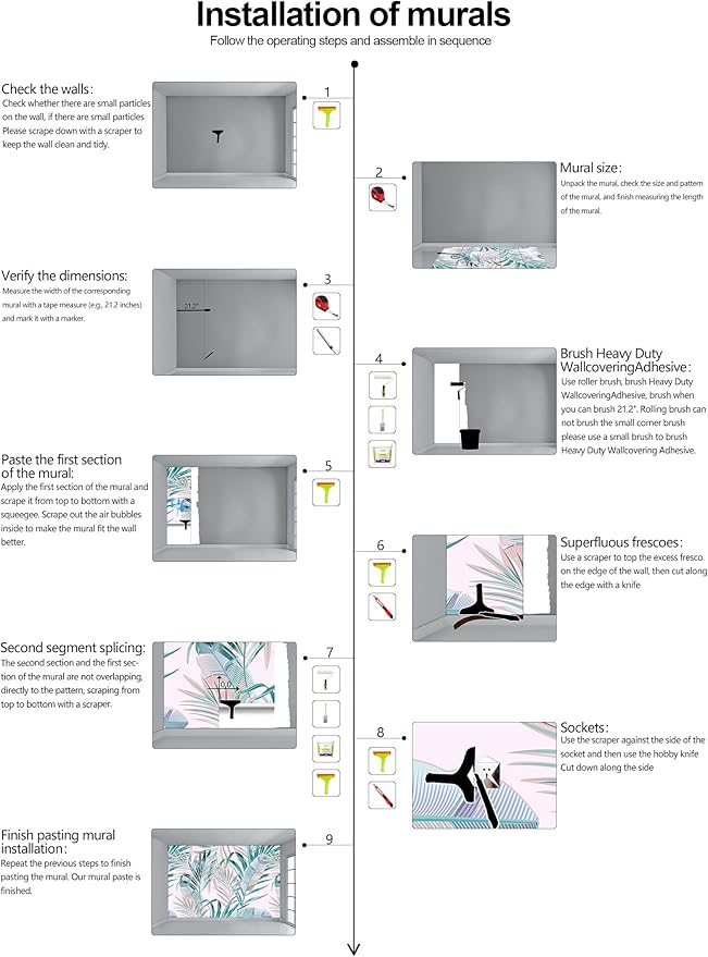 Tropical Pink Palm Leaf Wallpaper Girls Bedroom Colorful Plant Leaves Wall Mural Living Room (Not Peel and Stick)