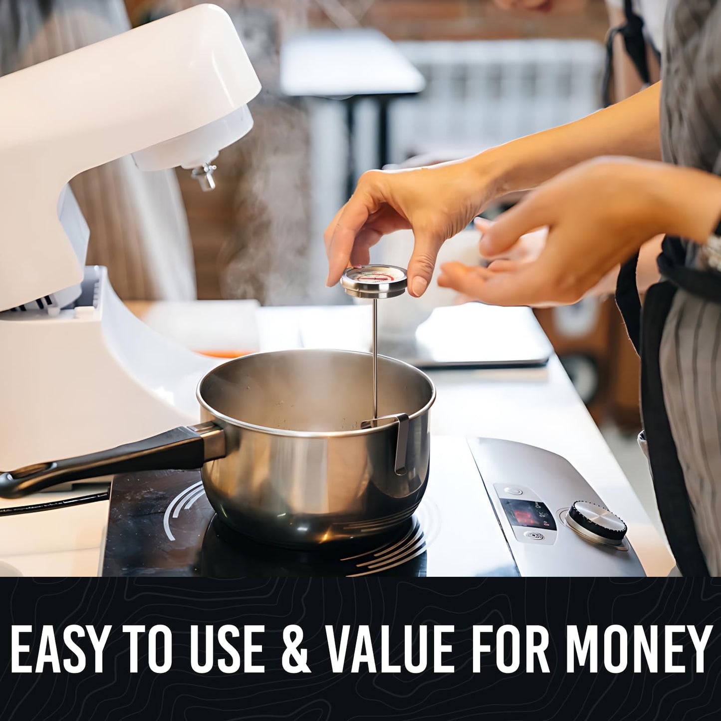 Candy Thermometer with Pot Clip - Deep Fry Oil Thermometer for Frying and Candle Making