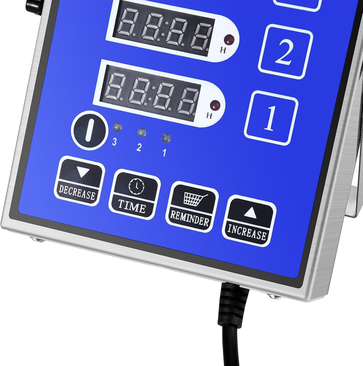 Kitchen Timers for Cooking – 4 Channel Commercial Kitchen Timer Restaurant Kitchen Supplies – Stainless Steel LED Technology Kitchen Timer Digital – Reminder Function, Loud Alarm, Blue