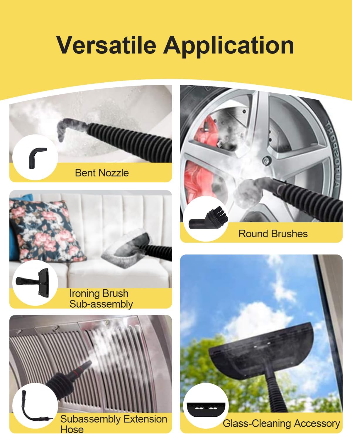 KOK Handheld Steam Cleaner, 221°F High-Temperature, 10-in-1 Accessory Kit, Multi-Surface Cleaning,for Kitchen/Bathroom/Car/Floors