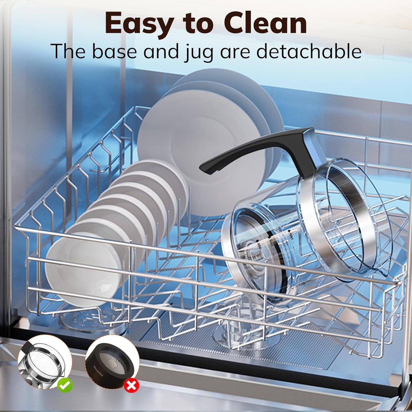 Electric Milk Frother and Steamer, 16.9oz/500ml Milk Steamer and Frother for Latte, Dishwasher Safe, BPA Free, 4 Functions, Enjoy Perfect Milk Froth in 2 Min - Black