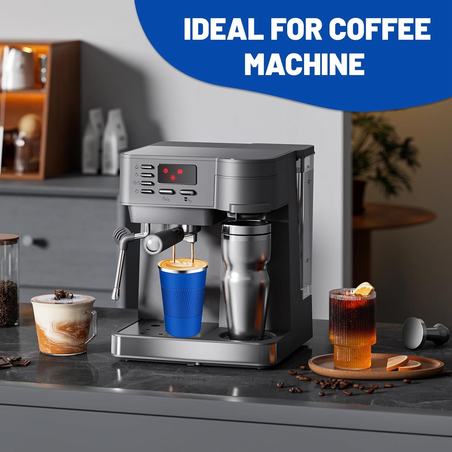 Insulated Coffee Tumblers with Flip Lid 12oz / 17oz, Stainless Steel Travel Coffee Mug Leak Proof, Vacuum Insulated Coffee Mug Reusable Cup, Keeps Cold and Hot for Coffee Tea