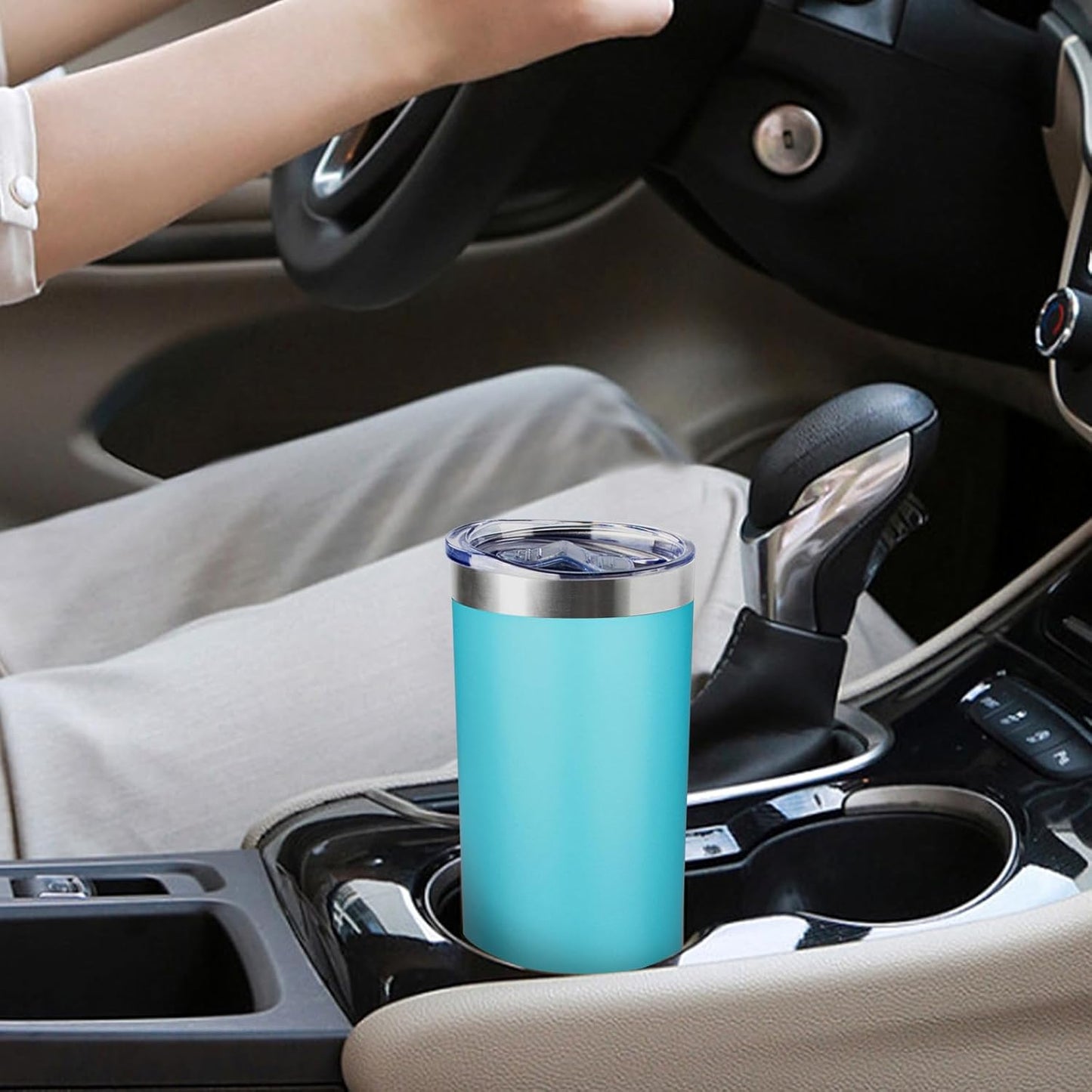 20 oz Skinny Tumbler with Lid and Straw,Stainless Steel Vacuum Insulated Tumbler Cup Double Wall Leak-proof Coffee Mug,Travel Thermal Water Tumbler for Home,Office,Outdoor (Baby blue,1)