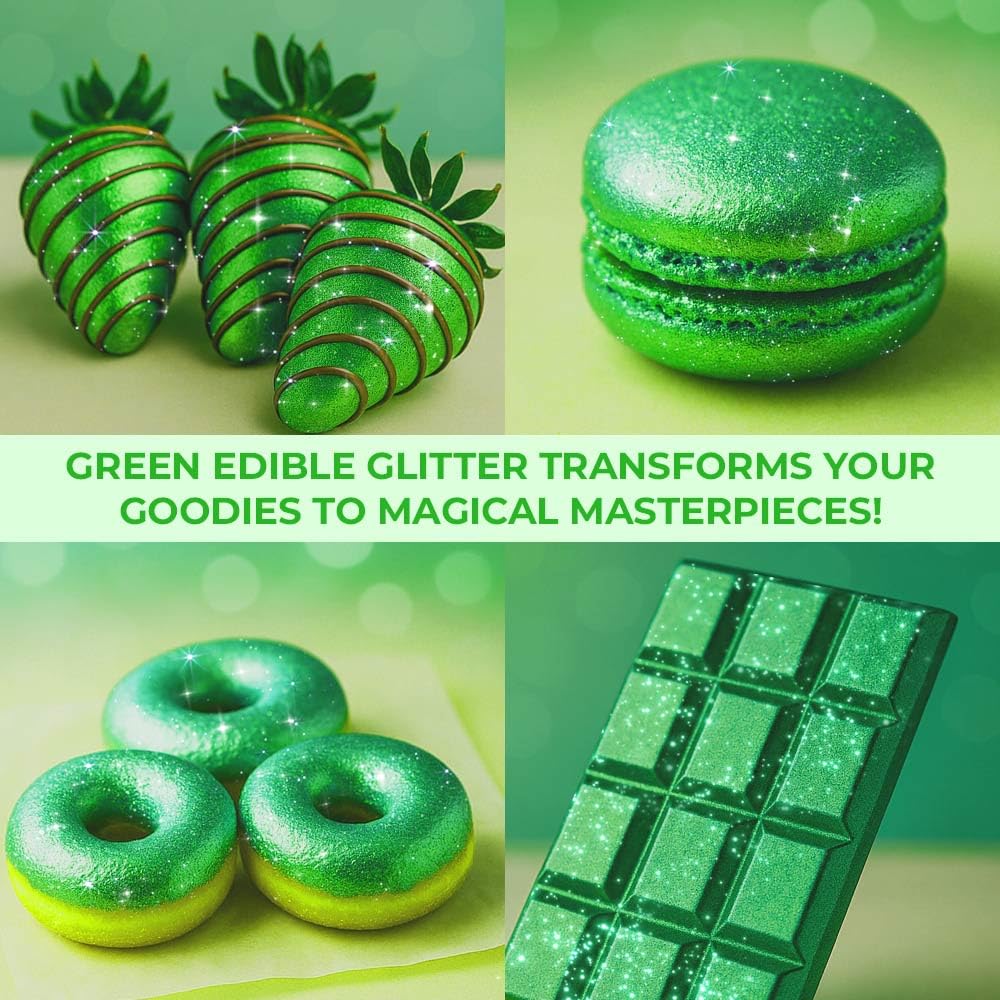 Bulk 20g Light Green Edible Glitter for Drinks | Premium Edible Glitter for Cakes, Cocktails, Light Green Cake Decorating Decorations Food Grade, Vegan, Kosher, Halal, Gluten Free - Made in USA