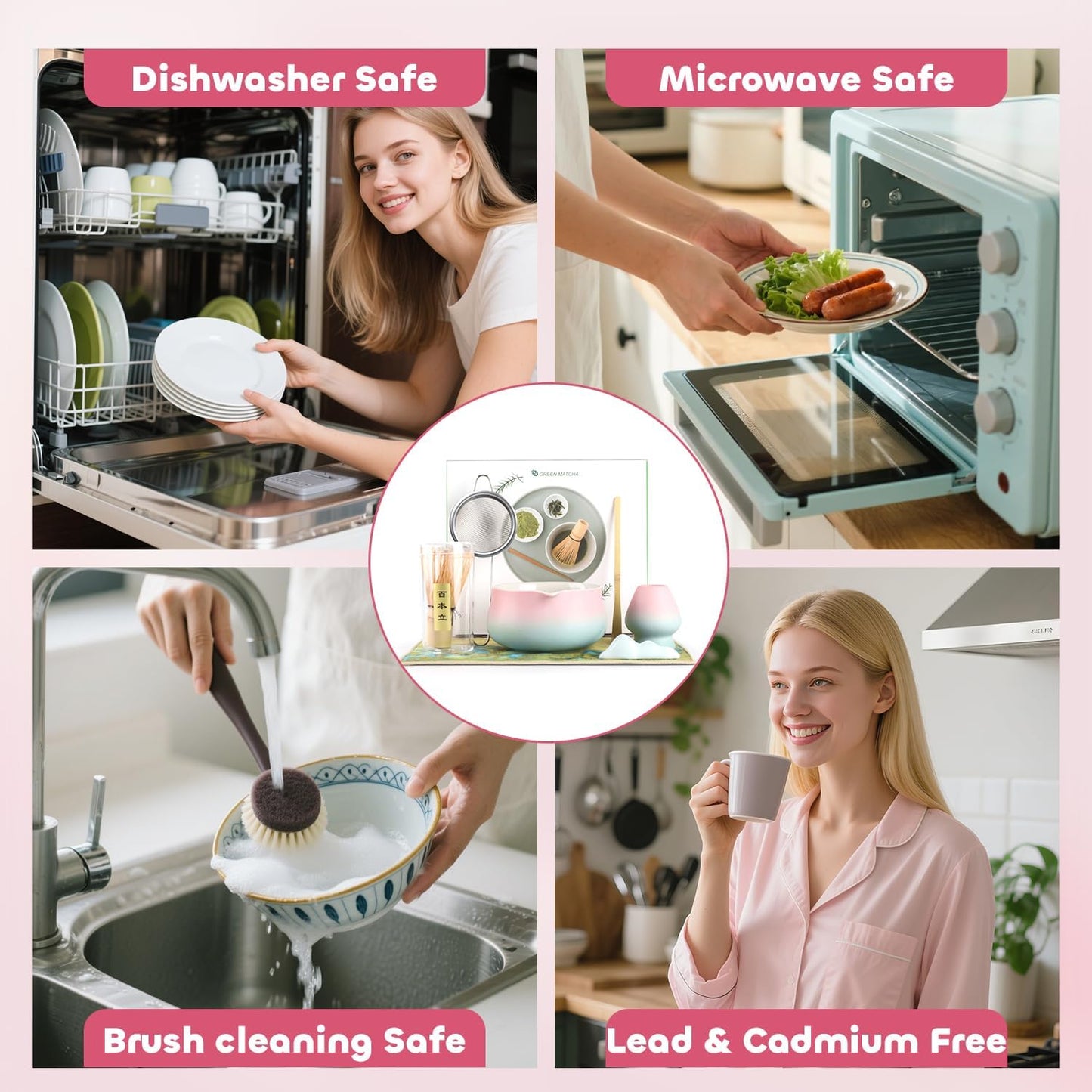 Matcha Whisk Set, Matcha Kit 7 Pcs Includes Bowl, Whisk and Holder, Bamboo Scoop, Scoop Rest, Sifter and Tea Towel, Matcha Kit Set for Tea Ceremony