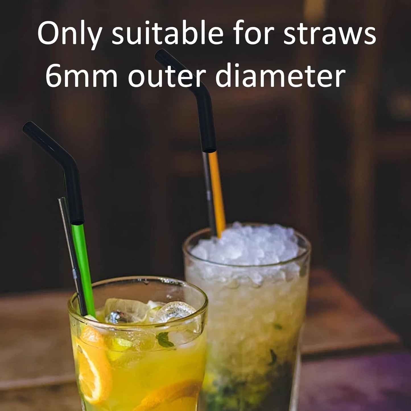 pson 9Pcs Silicone Straw Tips, Food Grade Reusable Flexible Elbow Tips Fit for 8mm Stainless Steel Metal Straws(Black)