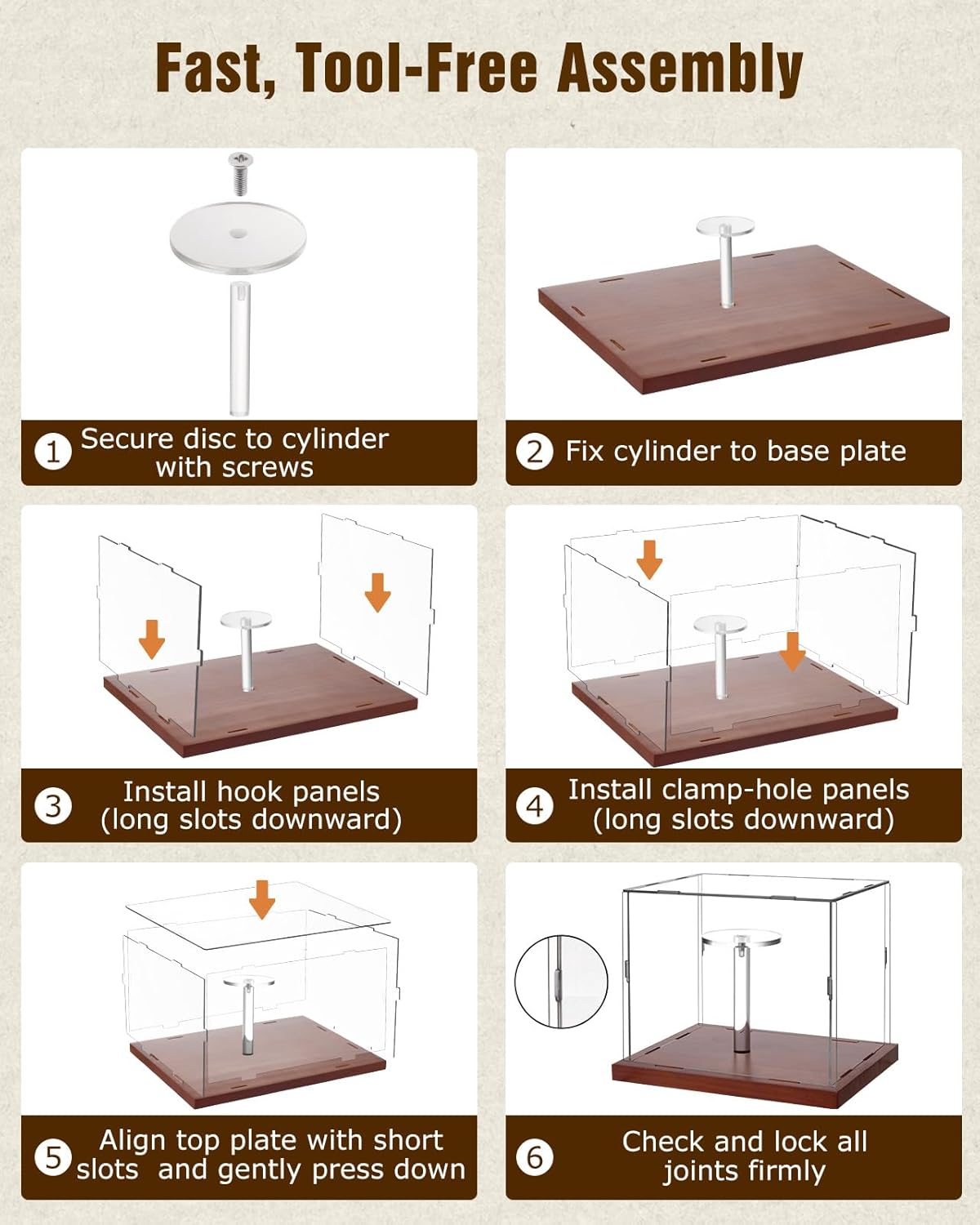 Mini Helmet Display Case - 7.1×5.3×5.9in Interior, 100% Wooden Base, Fits Football/Baseball Mini Helmets & Collectibles, High-Transparency Acrylic with UV Protection