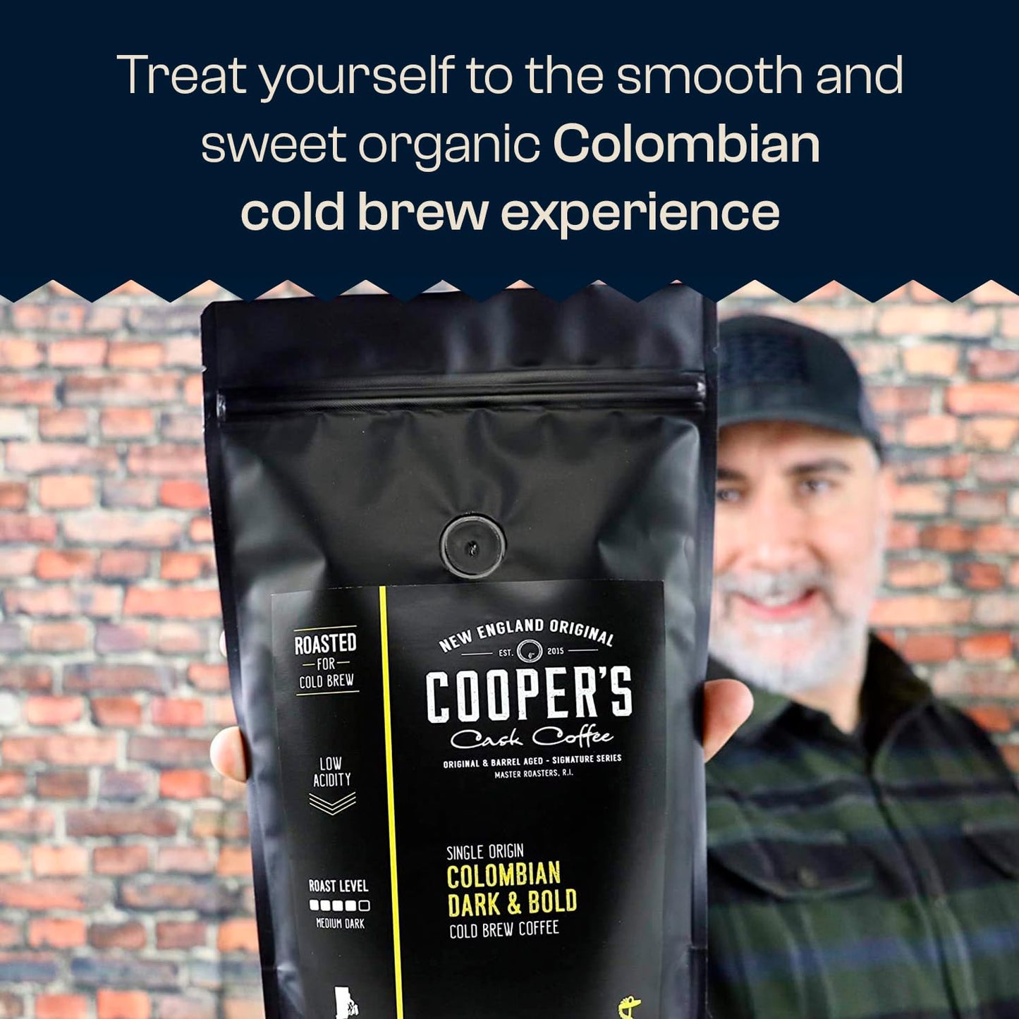 Cold Brew Coffee Colombian Reserve Single Origin Coarsely Ground Coffee - 2 lb. Bag - Dark Roast