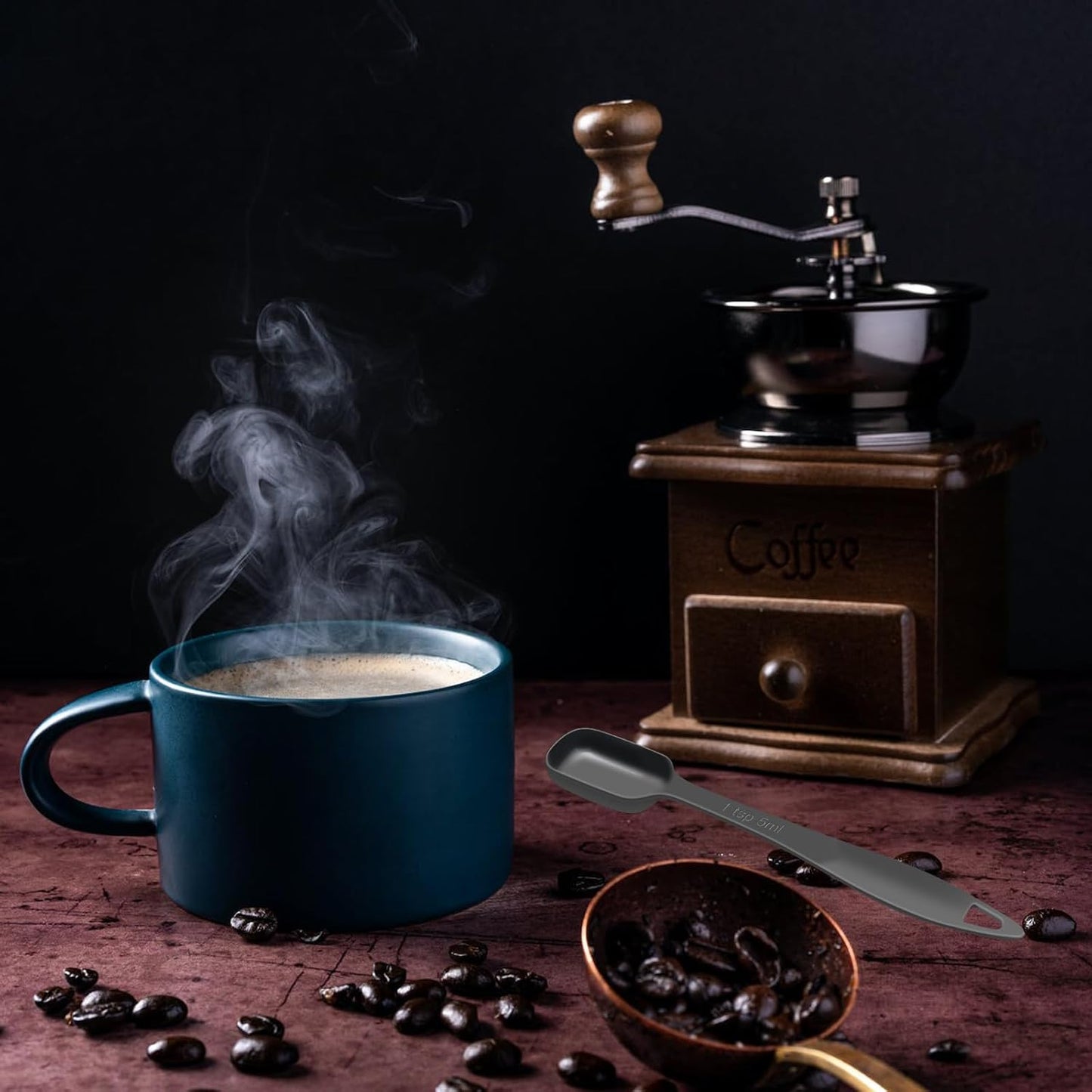 2 Pcs 3/4 Teaspoon(| 3.75 mL | 3/4 Tsp | 1/4 Tbsp | 3.75 cc | 1/8 oz) Stainless Steel Single Measuring Spoon, Long Handle Metal Measuring Spoon, Kitchen Gadgets for Cooking & Baking(Black)