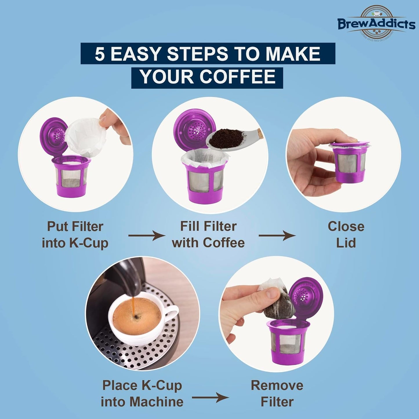 300 Paper Coffee Single-Use Filters for Keurig Brewers and Compatible with K-Cup Pods 1.0 & 2.0 Models, White Classic Design