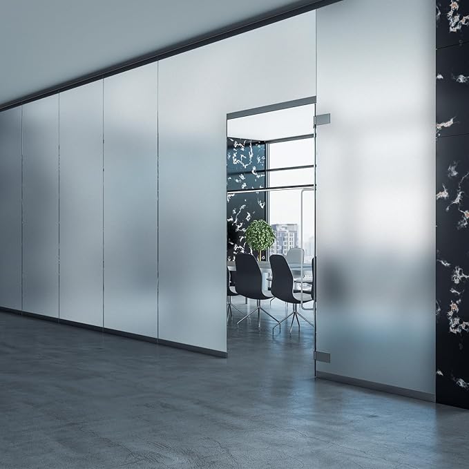 HIDBEA Frosted Window Privacy Film Heat Control UV Blocking, Static Cling Non-Adhesive Reusable Door coverings for Bathroom Home Office (Frosted 41.3 Inch x 13.1 Feet)