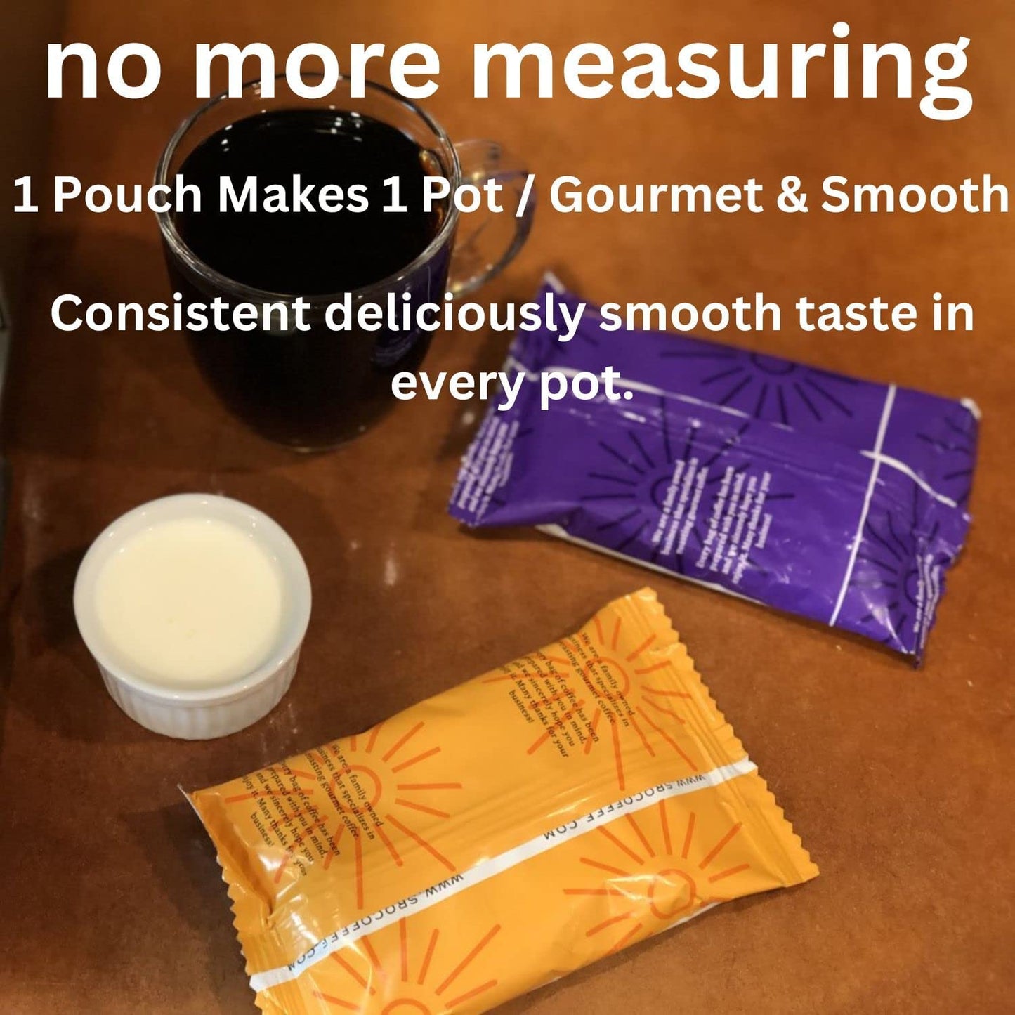 Sarasota Coffee Ground Packets | Gourmet Flavored Medium Roast Bulk Coffee Packs | Salted Caramel | Low Acid Mold Free Singles Individual Pouches for 12 Cup Coffee Maker | 2.5 Ounce Bags, 36 Count