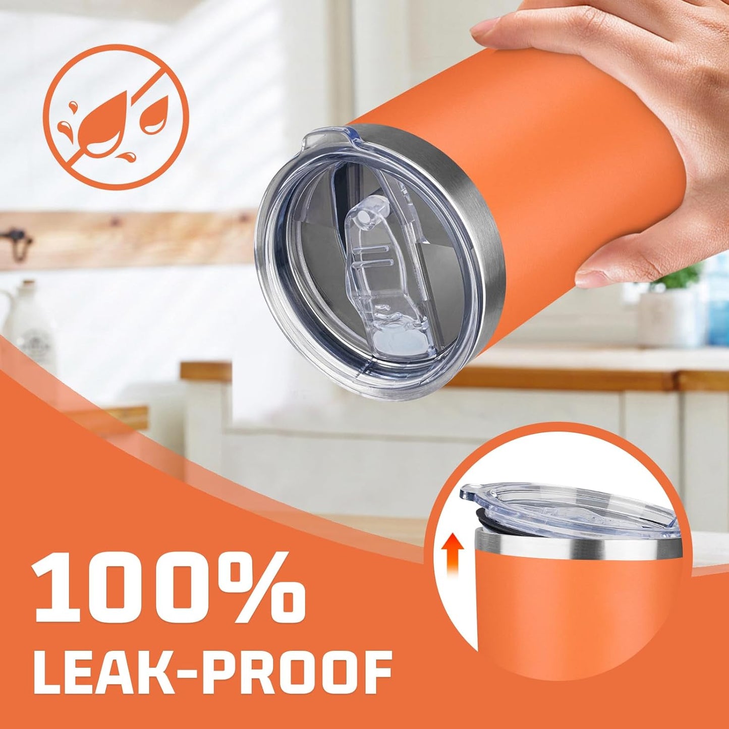 20oz Tumbler with Lid Double Wall Vacuum Insulated Travel Coffee Mug Stainless Steel Thermal Cup Powder Coated Sturdy Coffee Tumbler Bulk for Hot and Cold Beverages (Green-Teal-Orange-Yellow,4)