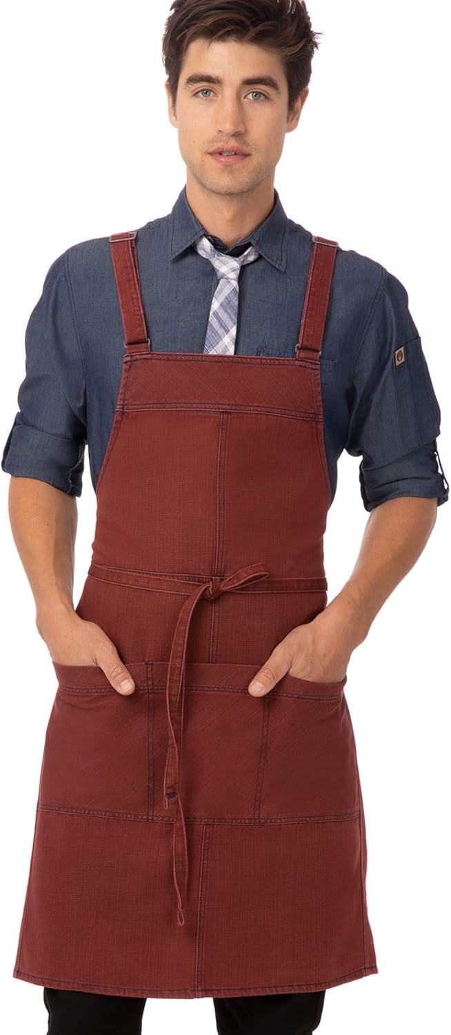 Chef Works Unisex Uptown Cross-Back Bib Apron