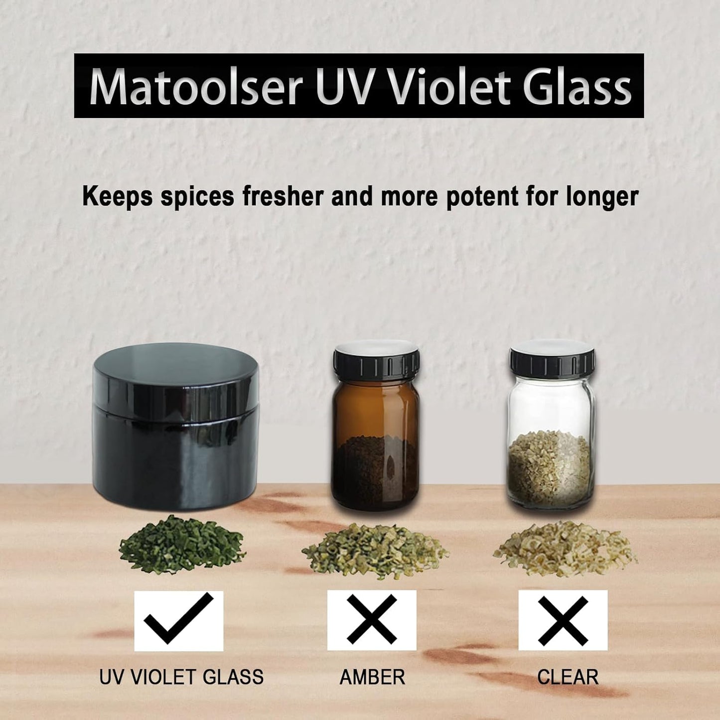 Black Glass Smell Proof Storage Jar 200ml Wide Mouth Airtight UV Protection Container for Spice Coffee