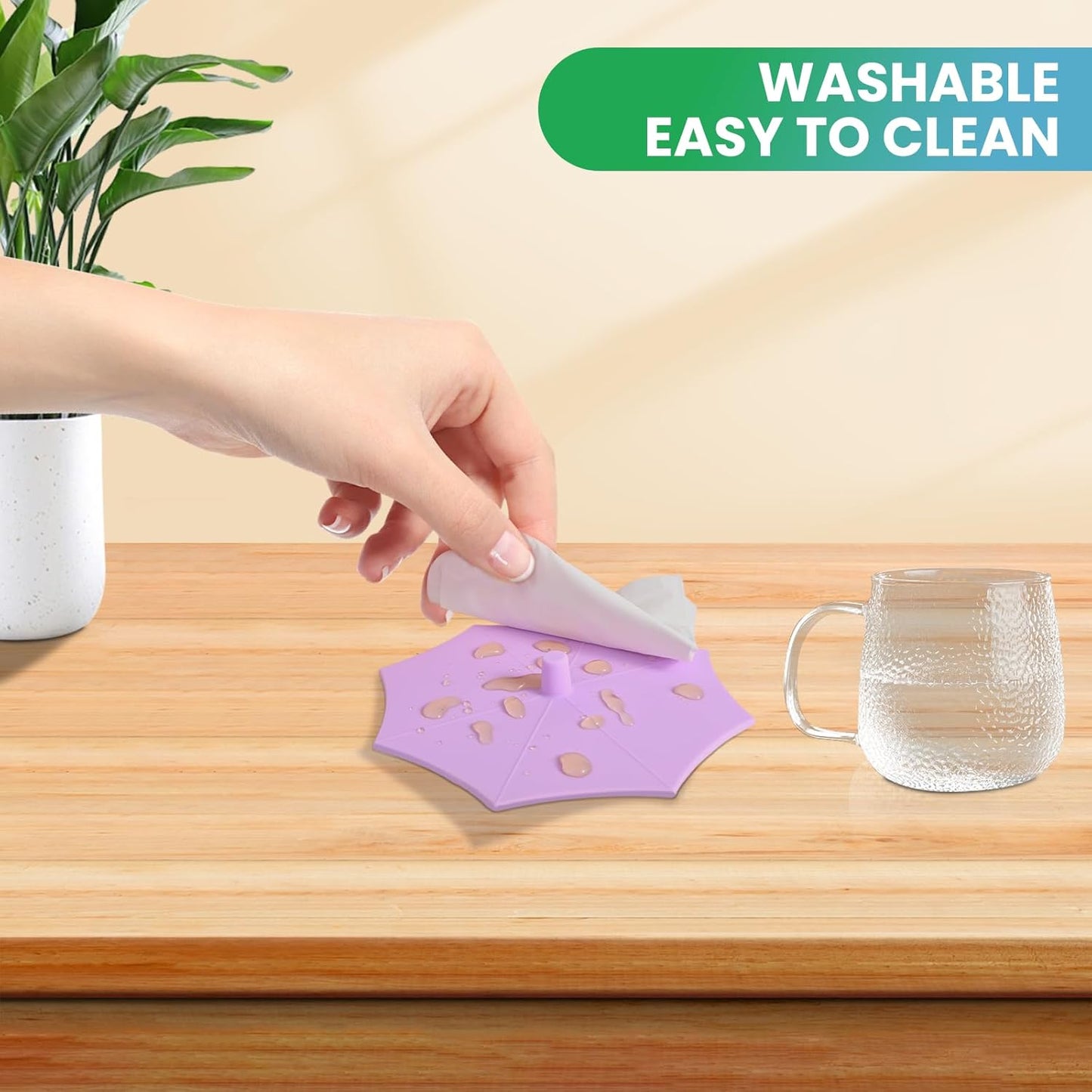 Silicone Cup Covers (Set of 4) , Multicolored Silicone Lids for Mugs, Cups, Tea Pots,Flexible Mug Covers,Hot Cup Lids for Coffee & Tea