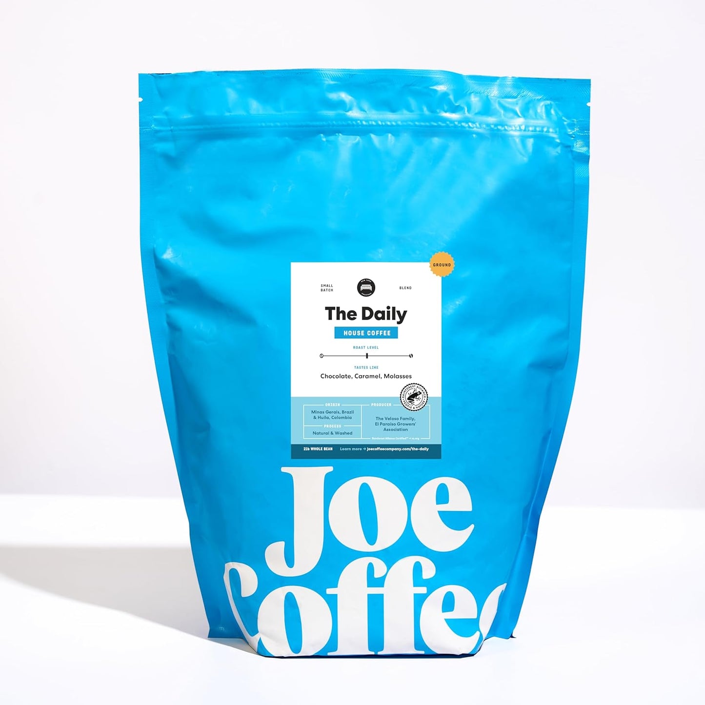 Joe Coffee Company (NYC Roaster), The Daily Ground Coffee, 2 lb Bag, RFA Certified, Kosher, Climate Friendly, Specialty Coffee