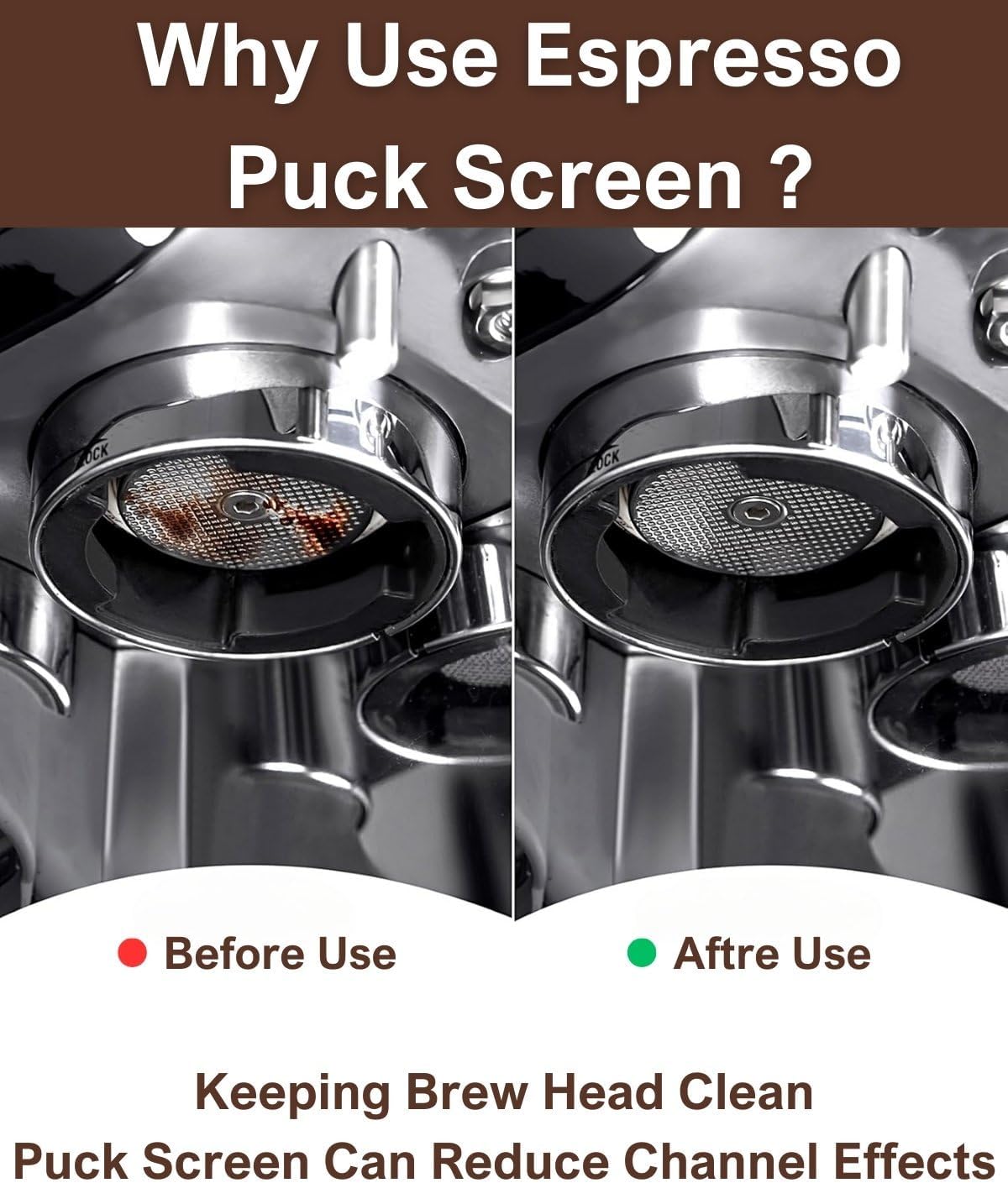 54mm Espresso Puck Screen, 0.8mm Thickness Stainless Steel Reusable Coffee Filter, Designed for Bottomless Portafilter Baskets, Enhances Espresso Extraction